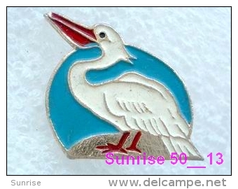 Animals: Bird Pelican - Pelicanus / Soviet Badge _35_an2222 - Animals