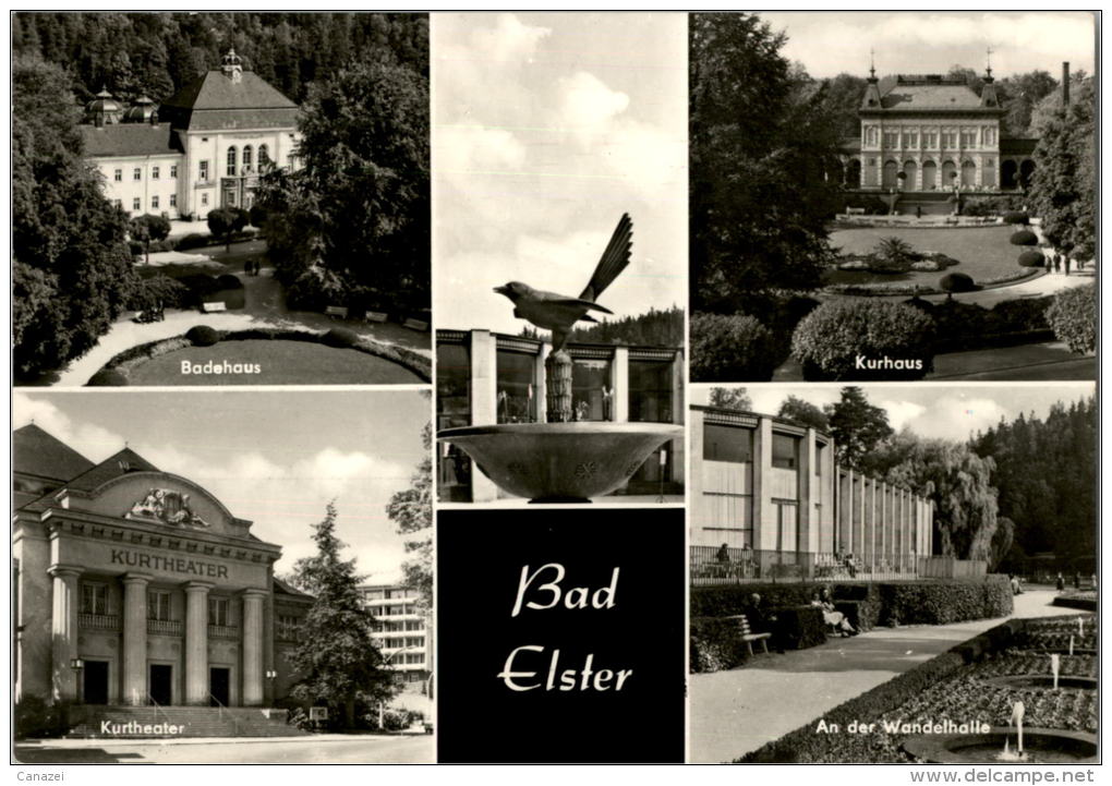 AK Bad Elster, Kurhaus, Badehaus, Kurtheater, Wandelhalle, Ung, 1976 - Bad Elster