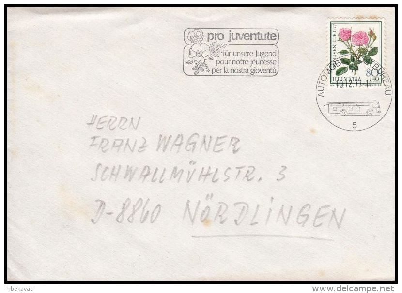 Switzerland 1977, Registred Cover Autimbil Postoffice To Nordlingen - Lettres & Documents