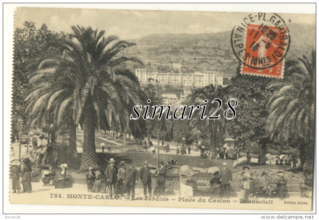 MONTE-CARLO - N° 784 - LES JARDINS - PLACE DU CASINO - BEAUSOLEIL - Casino