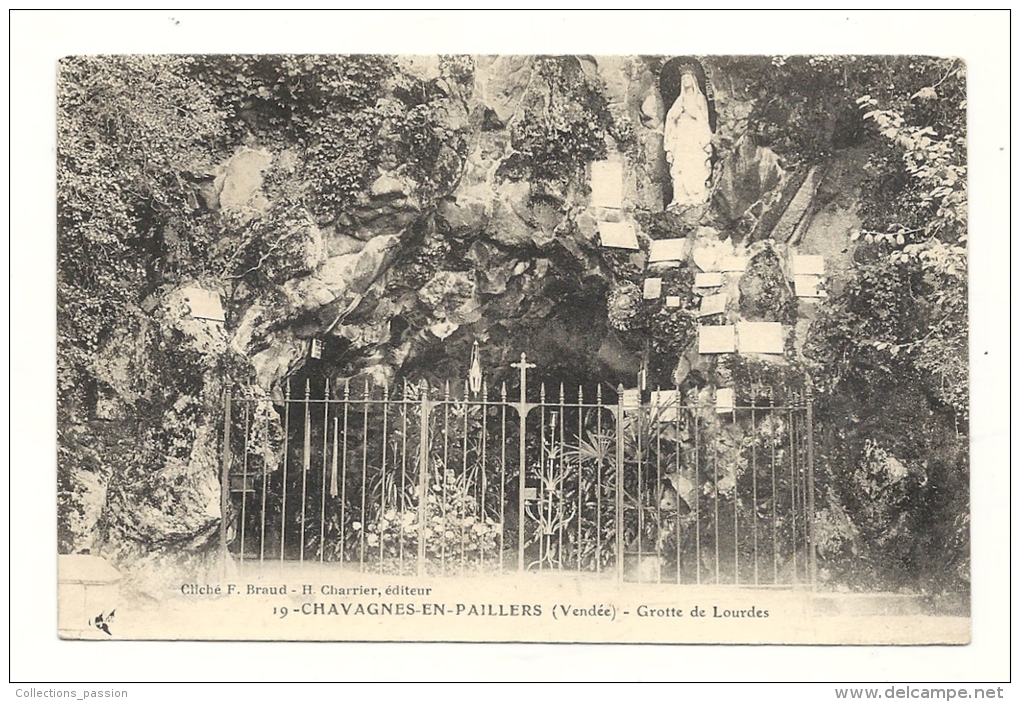 Cp, 85, Chavagnes-en-Paillers, Grotte De Lourdes - Sonstige & Ohne Zuordnung