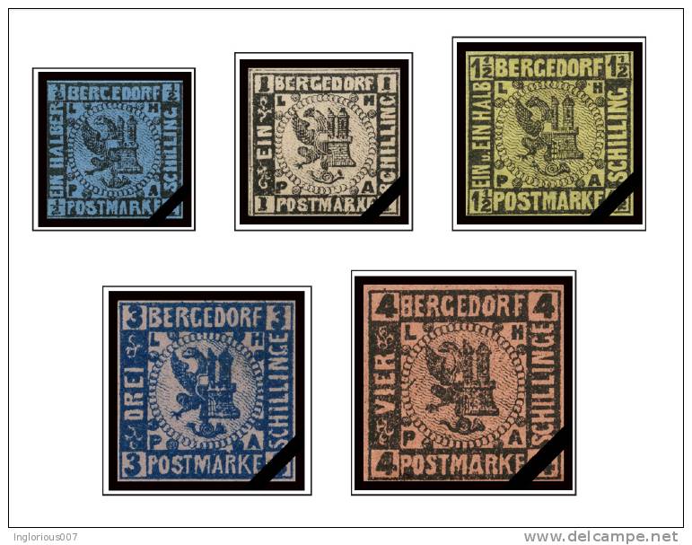 GERMANY STATES STAMP ALBUM PAGES 1849-1923 (66 color illustrated pages)