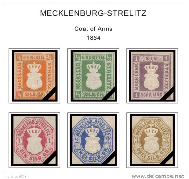 GERMANY STATES STAMP ALBUM PAGES 1849-1923 (66 color illustrated pages)