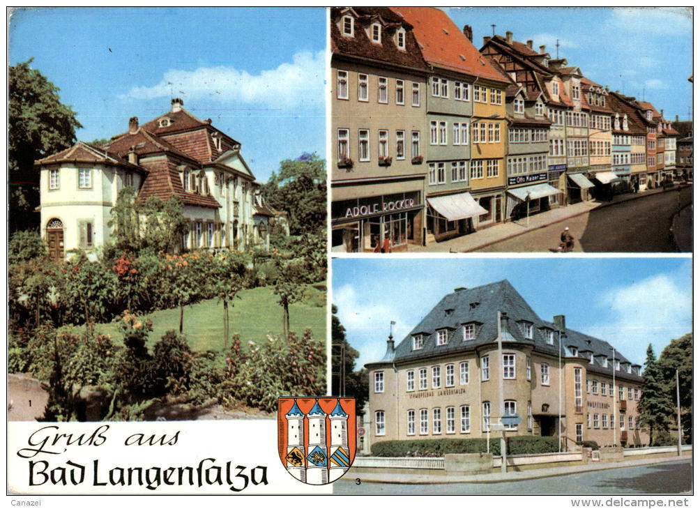 AK Bad Langensalza, Klubhaus, Schwefelbad, Marktstraße, Gel, 1973 - Bad Langensalza