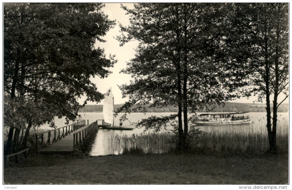 AK Saarow-Strand, Dampferanlegestelle, Gel, 1962 (Stempel Wendisch Rietz) - Bad Saarow