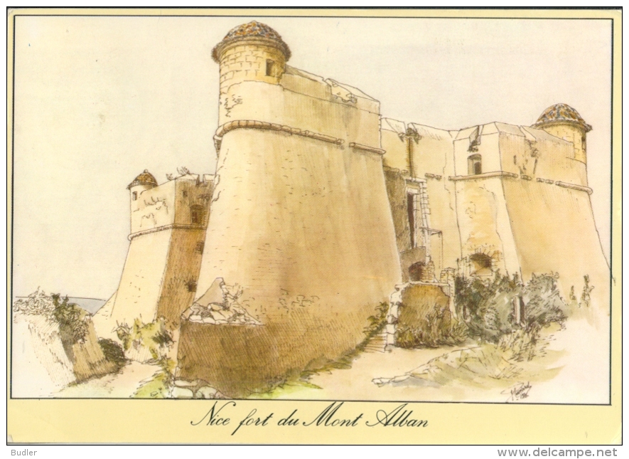 FRANCE : 06 : ## NICE – Fort Du Mont Alban. ##  Dessin D´après Nature Par Michel PERRÉARD. - Monumenten, Gebouwen