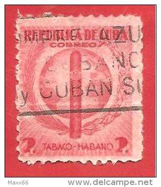 CUBA REPUBBLICA USATO - 1939 - Cigar, Globe - 2 ¢ - Michel CU 159 - Gebraucht