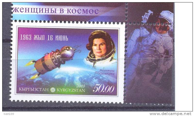 2013. Kyrgyzstan, Valentina Tereshcova, 50y Of First Flight, 1v, Perforated,  Mint/** - Kirghizistan