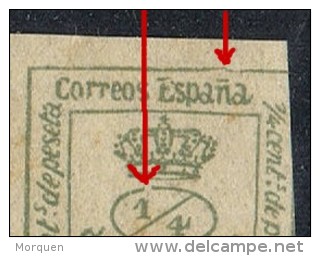 Bloque 4 Cuartillos 1877, VARIEDAD De Impresion, Num 173 * - Unused Stamps