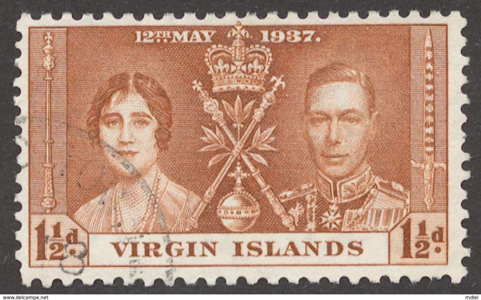 British Virgin Islands 1937 SG# 108 CORONATION - Iles Vièrges Britanniques