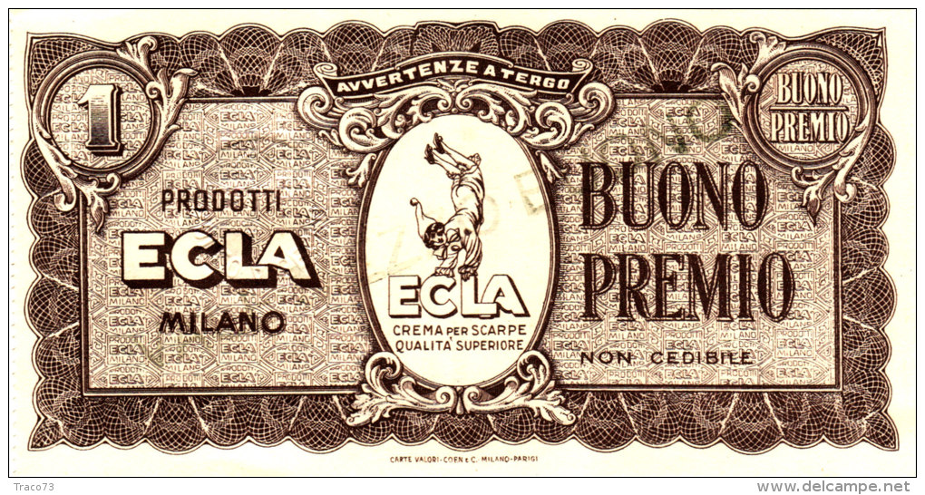 BUONO PREMIO  /   PRODOTTI  ECLA - Milano - Altri & Non Classificati