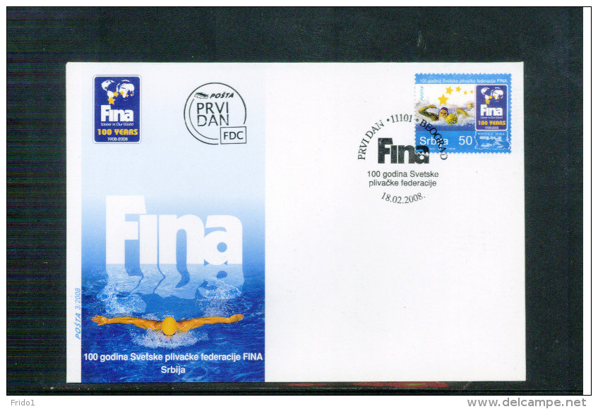 Serbia 2008   100 Years Of FINA FDC - Wasserball