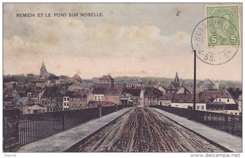 LUX1  --  REMICH  ET LE PONT SUR MOSELLE  --  1918 - Remich