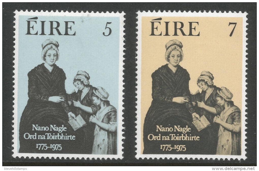 Ireland. 1975 Bicentenary Of Presentation Order Of Nuns. MH Complete Set. SG 376-377 - Unused Stamps