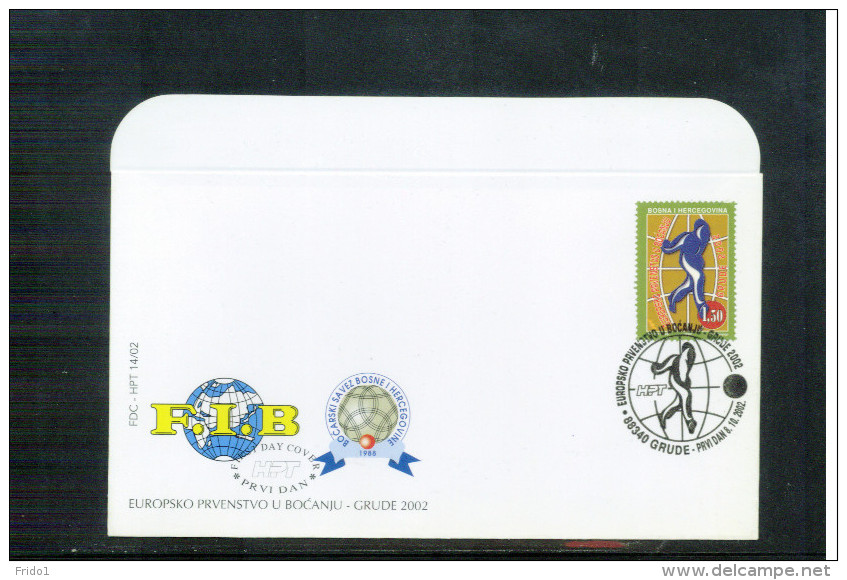 Bosnia&Herzegowina Croatian Part Mostar 2002 Europa Bowling Championship FDC - Bocce