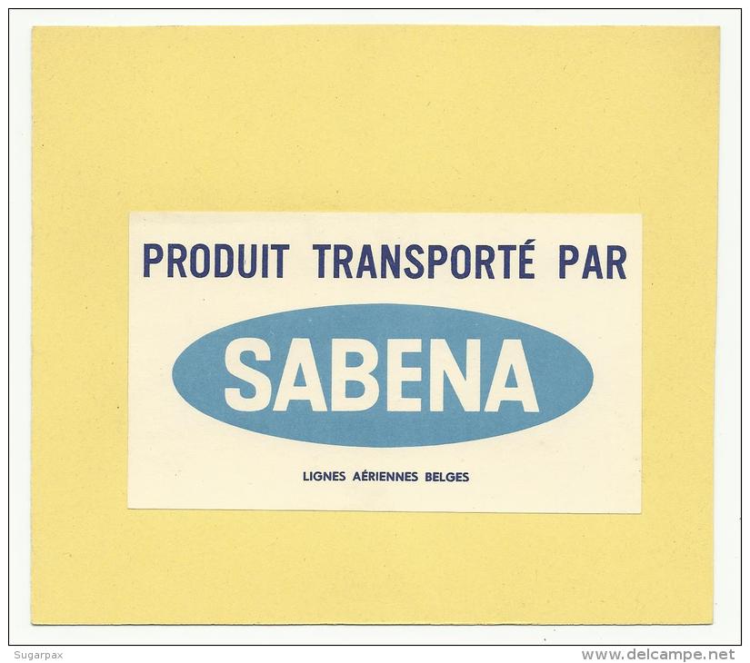 BELGIUM &#9830; SABENA &#9830; AVIATION  &#9830; BELGIQUE &#9830; VINTAGE LUGGAGE LABEL &#9830; 2 SCANS - Étiquettes à Bagages