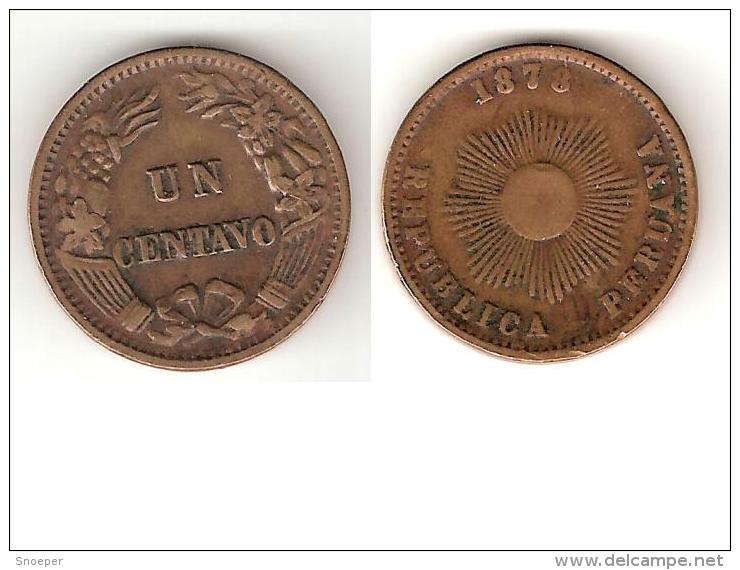 *peru 1 Centavo   1878  Km 187.1a  Vf - Perú