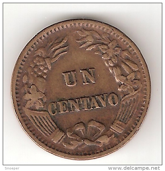 *peru 1 Centavo   1878  Km 187.1a  Vf - Perú