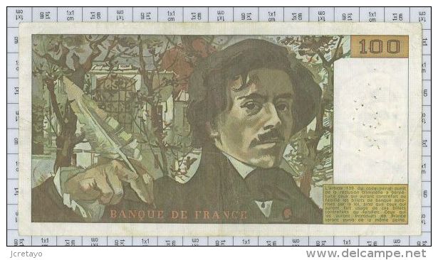 100 Francs Delacroix, Fayette N° 68-2, état TTB - 100 F 1978-1995 ''Delacroix''