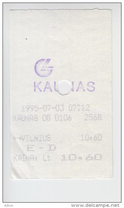 Lithuania Railway Ticket 1995 - Europe