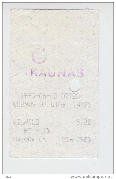 Lithuania Railway Ticket 1995 - Europe