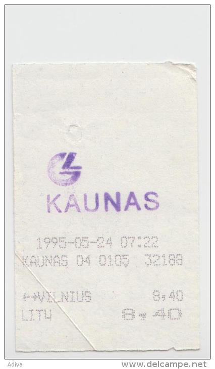 Lithuania Railway Ticket 1995 - Europe