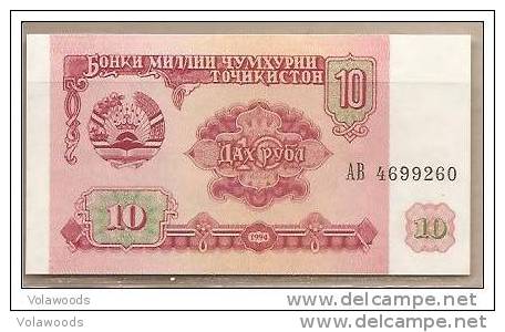 Tagikistan - Banconota Non Ciroclata FdS UNC Da 10 Rubli P-3a - 1994 #19 - Tayikistán