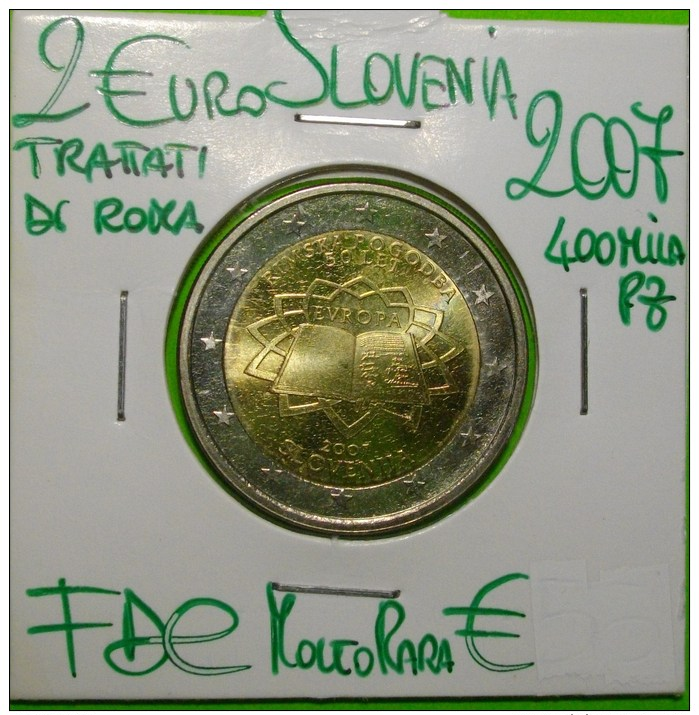 2€ SLOVENJIA  2007 TRAITS  OF ROME  (fleur De Je -uncirculated) MUCH RARE BUY IT FIXED PRICE - Slovenia