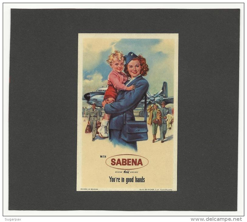 BELGIUM &#9830; With SABENA You´re In Good Hands &#9830; AVIATION  &#9830; BELGIQUE &#9830; VINTAGE LUGGAGE LABEL &#9830 - Baggage Labels & Tags