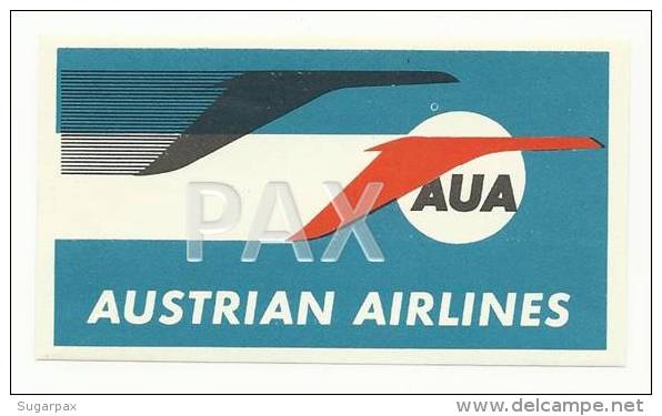 AUSTRIA &#9830; AUSTRIAN AIRLINES &#9830; ÖSTERREICH &#9830; VINTAGE LUGGAGE LABEL &#9830; 2 SCANS - Étiquettes à Bagages