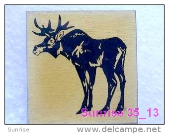 Animals: Elk - Moose - Alces Alces - Moose Deer Leningrad Zoo / Old Soviet Badge_035_an2223 - Dieren