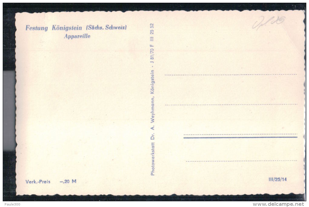 Sächsische Schweiz - Festung Königstein - Appareille - Koenigstein (Saechs. Schw.)