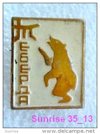 Animals: Bear - Bruin - Baboon - Bearskin Jobber National Park Baikal / Old Soviet Badge_035_an2231 - Animals