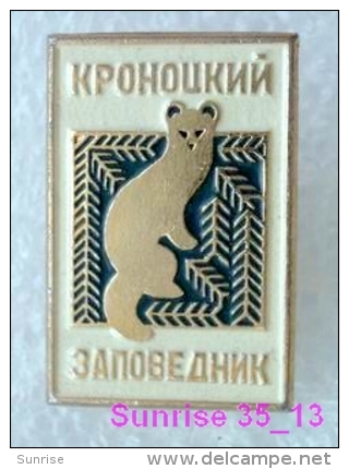 Animals: Sable - Zibeline - Sobol National Park Baikal / Old Soviet Badge_035_an2213 - Animals