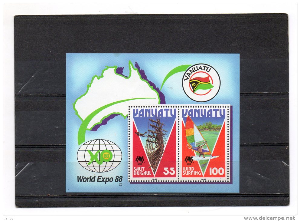 VANUATU   Bloc De 2 Timbres 55 Et 100 V    Année 1988   Y&T: 10   (neuf Sans Charnière) - Vanuatu (1980-...)