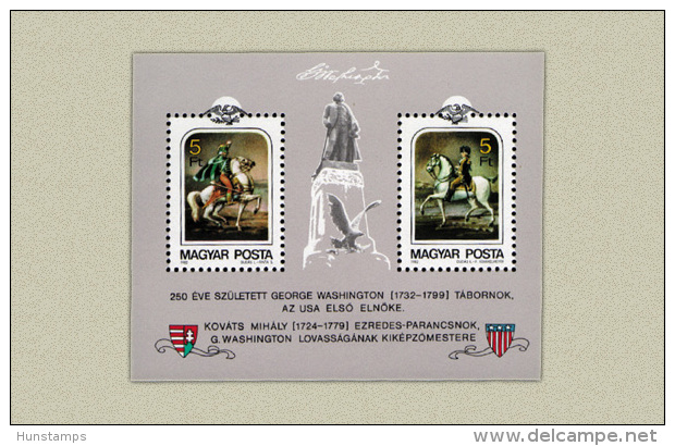 Hungary 1982. George Washington USA Preseident Sheet MNH (**) Michel: Block 158A / 4 EUR - Ungebraucht