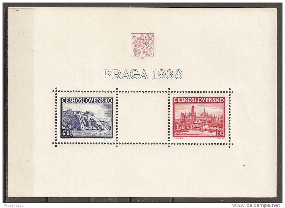 CHECOSLOVAQUIA 1938 - Yvert #H6 - MNH ** - Blokken & Velletjes