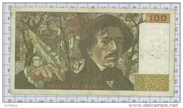 100 Francs Delacroix, Fayette N° 68-2, état TB - 100 F 1978-1995 ''Delacroix''