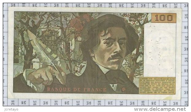 100 Francs Delacroix, Fayette N° 68-3, état TB-TTB - 100 F 1978-1995 ''Delacroix''