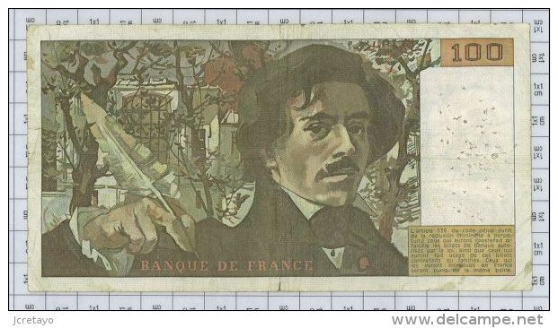 100 Francs Delacroix, Fayette N° 69-1d, état TB-TTB - 100 F 1978-1995 ''Delacroix''