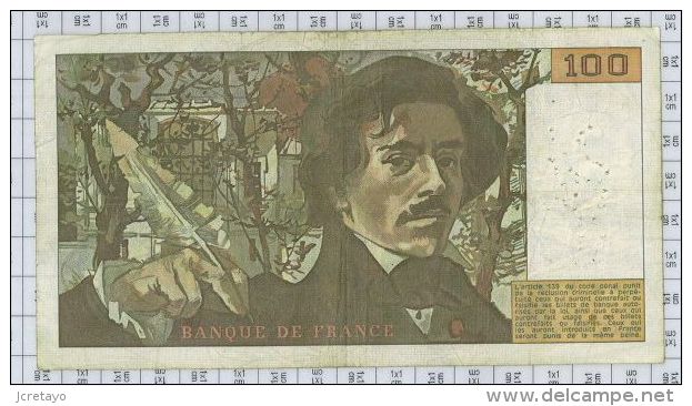 100 Francs Delacroix, Fayette N° 69-1d, état TB-TTB - 100 F 1978-1995 ''Delacroix''