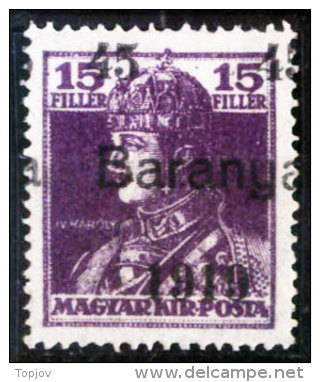 YUGOSLAVIA - UNGARN - CROATIA - BARANYA - KARLO  45/15 Fil.  - UNRELEASED - O.g. - 1919 - RARE - Neufs