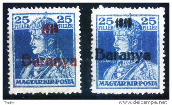 YUGOSLAVIA - UNGARN - CROATIA - BARANYA - KARLO  - I Typ Ovpt. - **MNH. - 1919 - Ungebraucht