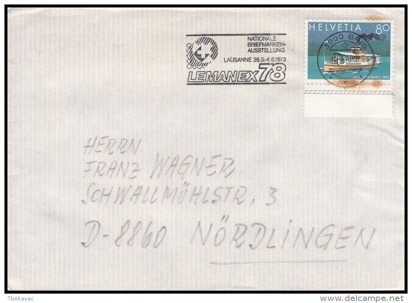 Switzerland 1978, Cover Brig To Nordlingen - Lettres & Documents