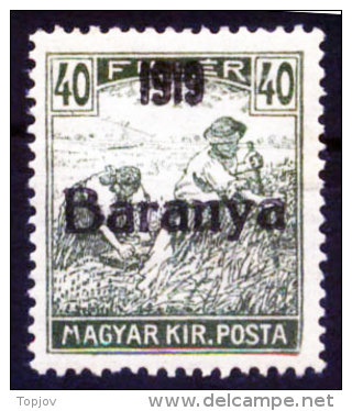 YUGOSLAVIA - UNGARN - CROATIA - BARANYA  - II Typ Ovpt. - **MLH - 1919 - Nuevos