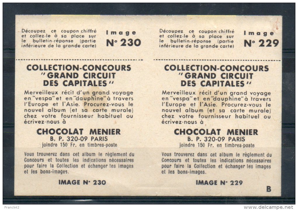 Chocolat Menier. Grand Circuit Des Capitales. 229 Et 230 - Menier