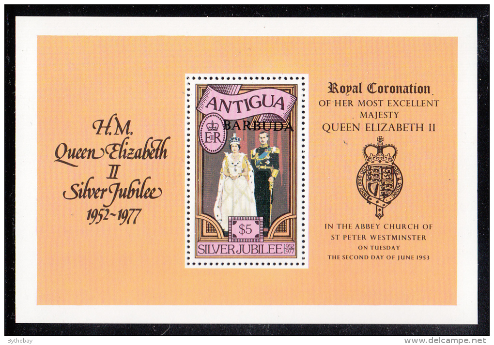 Barbuda MH Scott #289 Souvenir Sheet $5 Royal Couple - Silver Jubilee - Barbuda (...-1981)