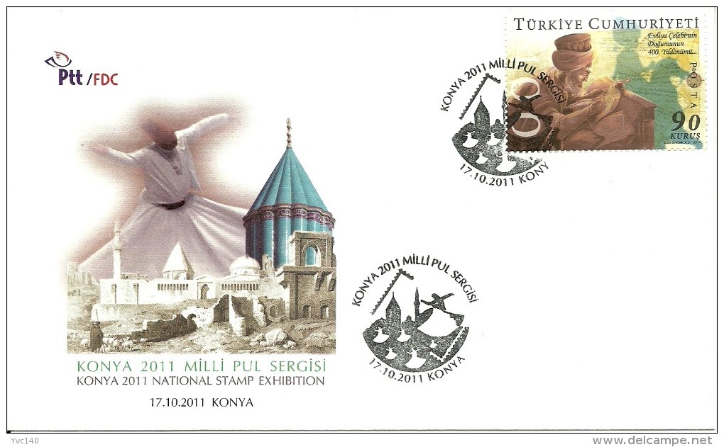 Turkey; Special Postmark 2011 "Konya 2011" National Stamp Exhibition - FDC