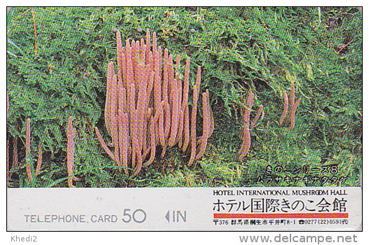 TC  Japon / 110-90965 - CHAMPIGNON VIOLET BAMBOU _ Série 8/10 _ MUSHROOM Japan Phonecard - PILZ -  SETA -  FUNGO - 68 - Fleurs