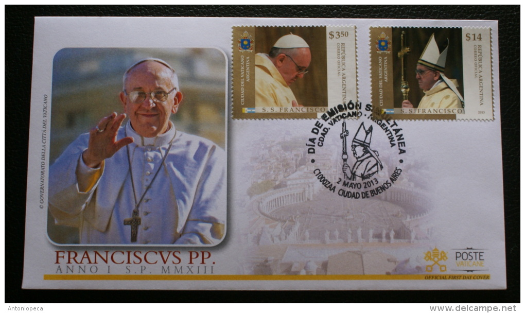 ARGENTINA 2013 -2 FDC POPE FRANCESCO ELECTION  ARGENTINA  JOINT EMISSION - FDC